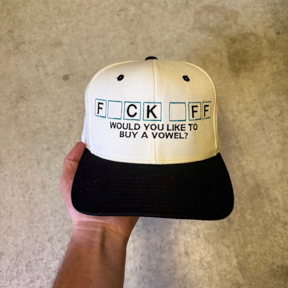 Vintage 90's F*** Off Would You Like to Buy a Vowel Wheel of Fortune Snapback